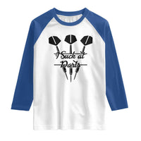 Funny I Suck At Darts Raglan Shirt Bar Game Lover Dartist Gift - Wonder Print Shop