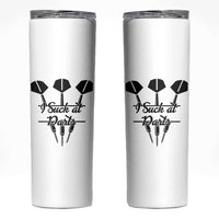 Funny I Suck At Darts Skinny Tumbler Bar Game Lover Dartist Gift - Wonder Print Shop