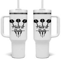 Funny I Suck At Darts Tumbler With Handle Bar Game Lover Dartist Gift - Wonder Print Shop