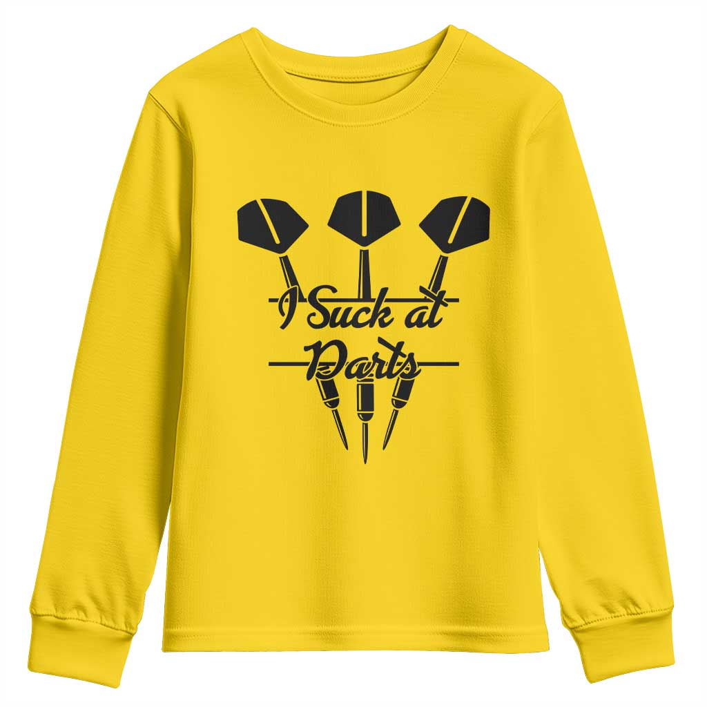 Funny I Suck At Darts Youth Sweatshirt Bar Game Lover Dartist Gift - Wonder Print Shop