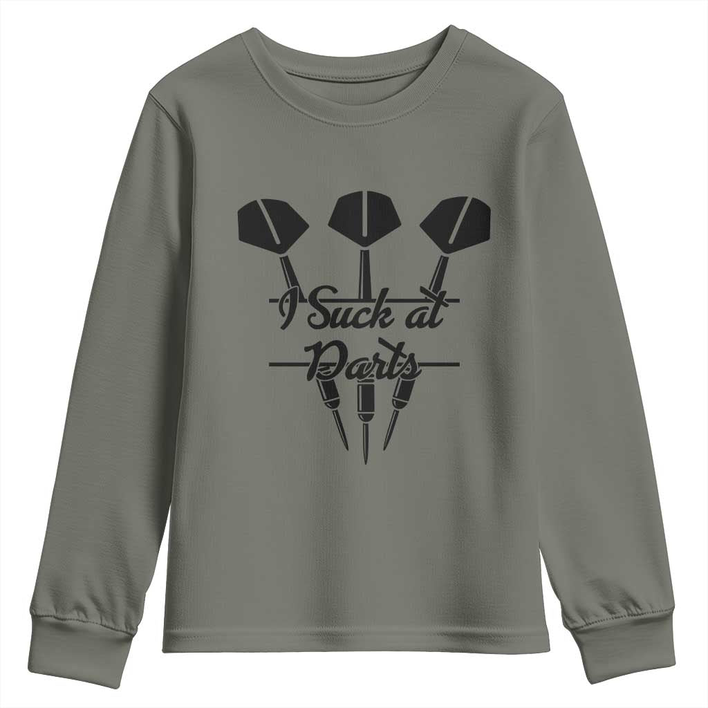 Funny I Suck At Darts Youth Sweatshirt Bar Game Lover Dartist Gift - Wonder Print Shop