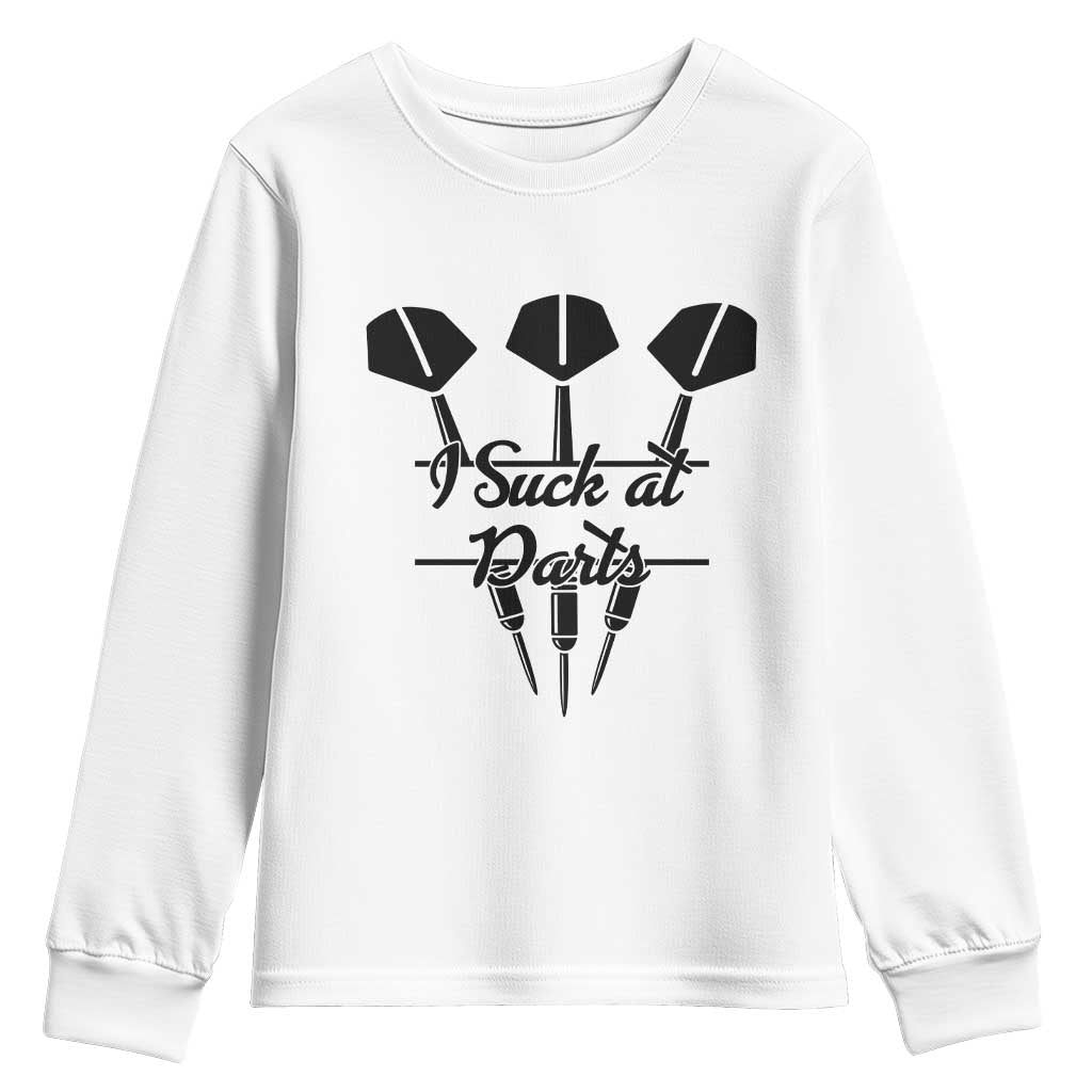 Funny I Suck At Darts Youth Sweatshirt Bar Game Lover Dartist Gift - Wonder Print Shop