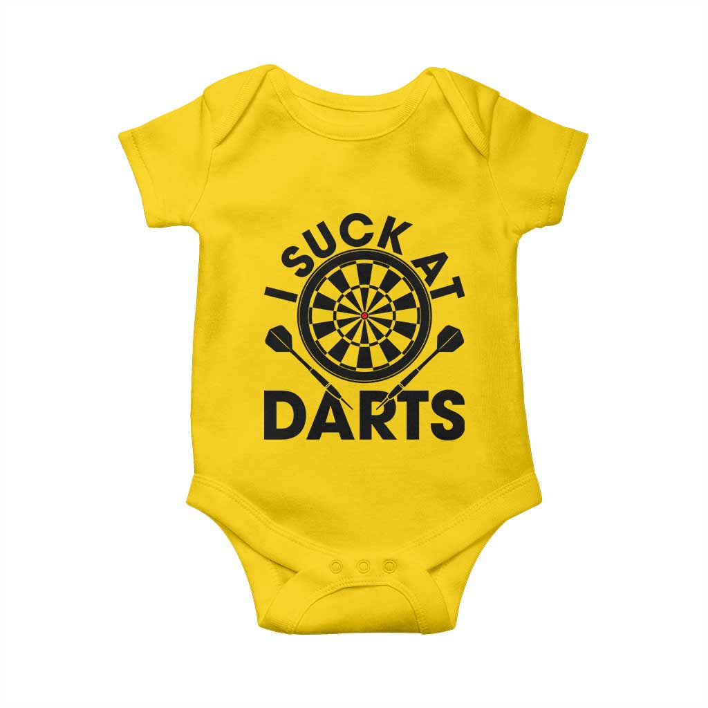 Funny I Suck At Darts Baby Onesie Darts Lover Gift For Bad Players - Wonder Print Shop