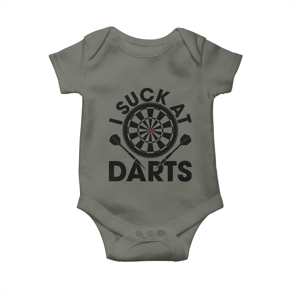 Funny I Suck At Darts Baby Onesie Darts Lover Gift For Bad Players - Wonder Print Shop