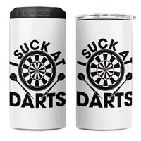 Funny I Suck At Darts 4 in 1 Can Cooler Tumbler Darts Lover Gift For Bad Players - Wonder Print Shop