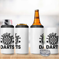 Funny I Suck At Darts 4 in 1 Can Cooler Tumbler Darts Lover Gift For Bad Players - Wonder Print Shop