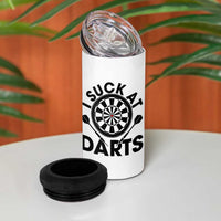 Funny I Suck At Darts 4 in 1 Can Cooler Tumbler Darts Lover Gift For Bad Players - Wonder Print Shop