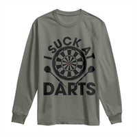 Funny I Suck At Darts Long Sleeve Shirt Darts Lover Gift For Bad Players - Wonder Print Shop