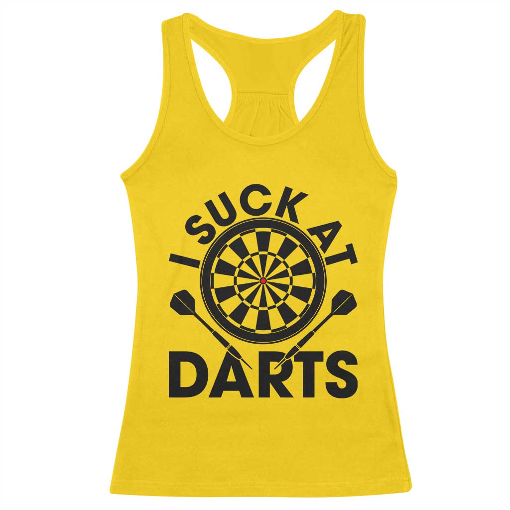 Funny I Suck At Darts Racerback Tank Top Darts Lover Gift For Bad Players - Wonder Print Shop
