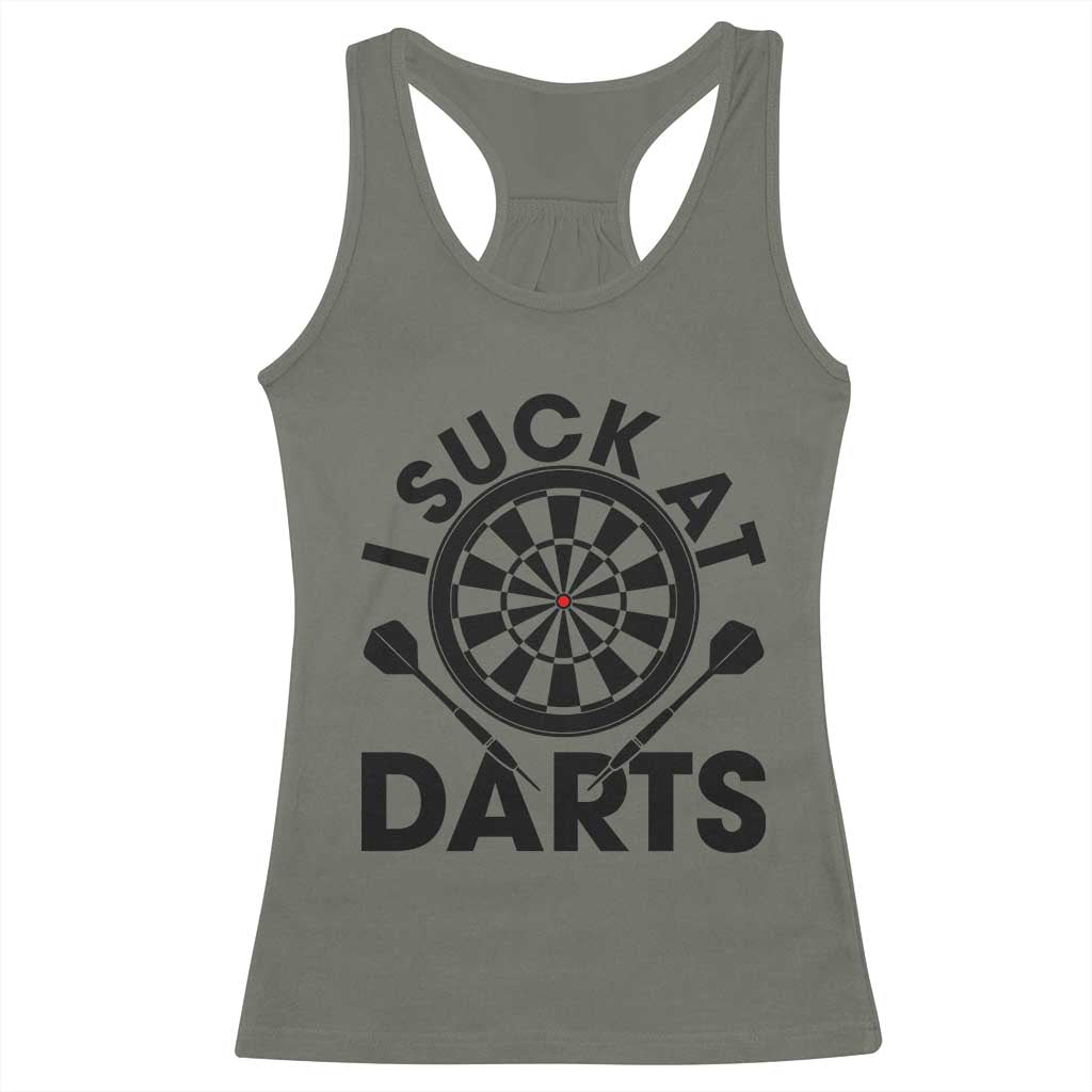 Funny I Suck At Darts Racerback Tank Top Darts Lover Gift For Bad Players - Wonder Print Shop