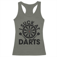 Funny I Suck At Darts Racerback Tank Top Darts Lover Gift For Bad Players - Wonder Print Shop