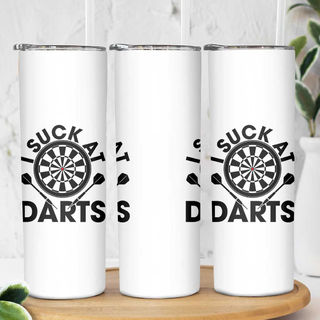 Funny I Suck At Darts Skinny Tumbler Darts Lover Gift For Bad Players - Wonder Print Shop