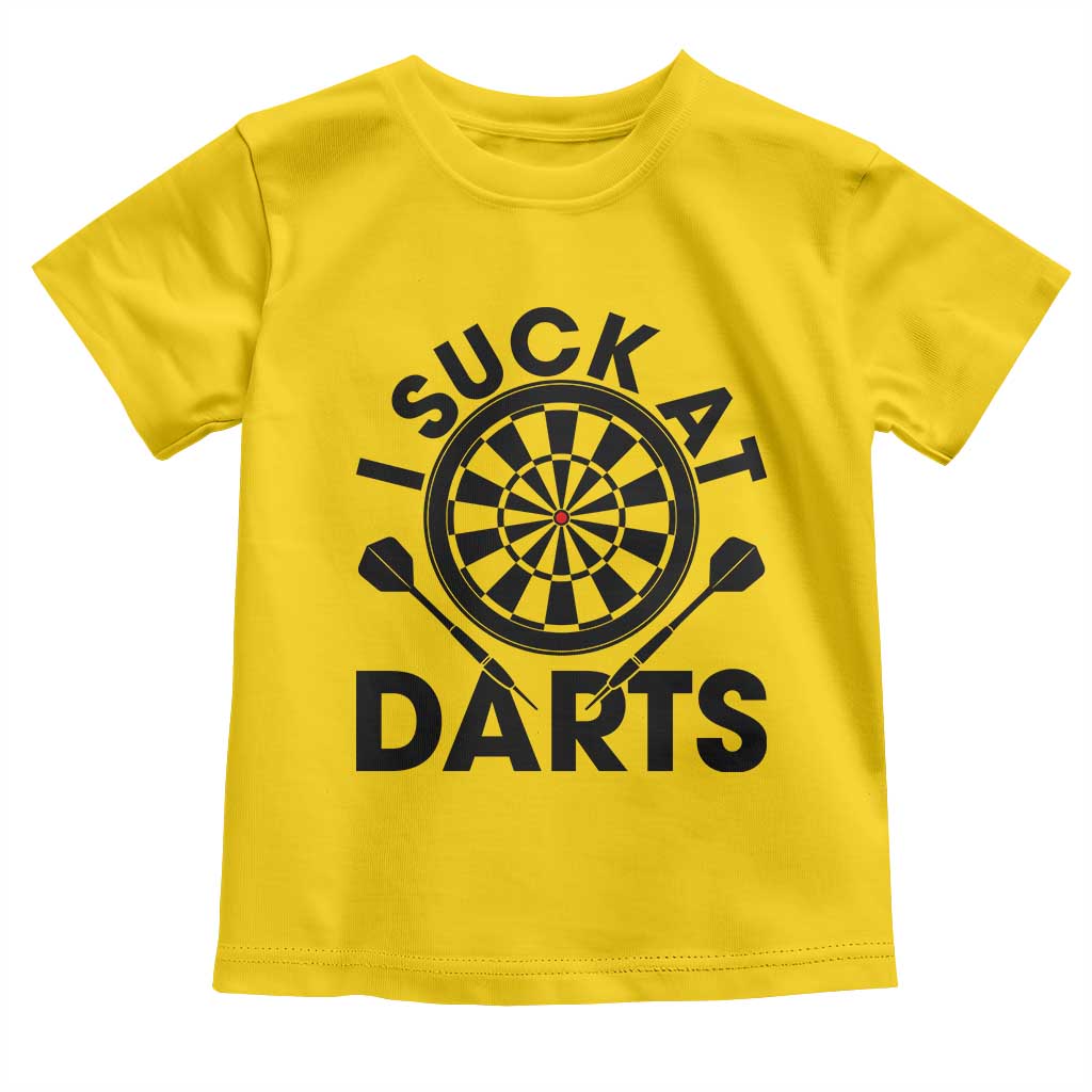Funny I Suck At Darts Toddler T Shirt Darts Lover Gift For Bad Players - Wonder Print Shop