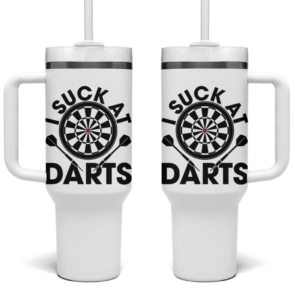 Funny I Suck At Darts Tumbler With Handle Darts Lover Gift For Bad Players - Wonder Print Shop