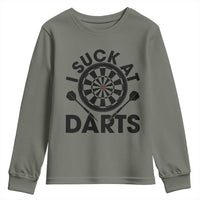 Funny I Suck At Darts Youth Sweatshirt Darts Lover Gift For Bad Players - Wonder Print Shop