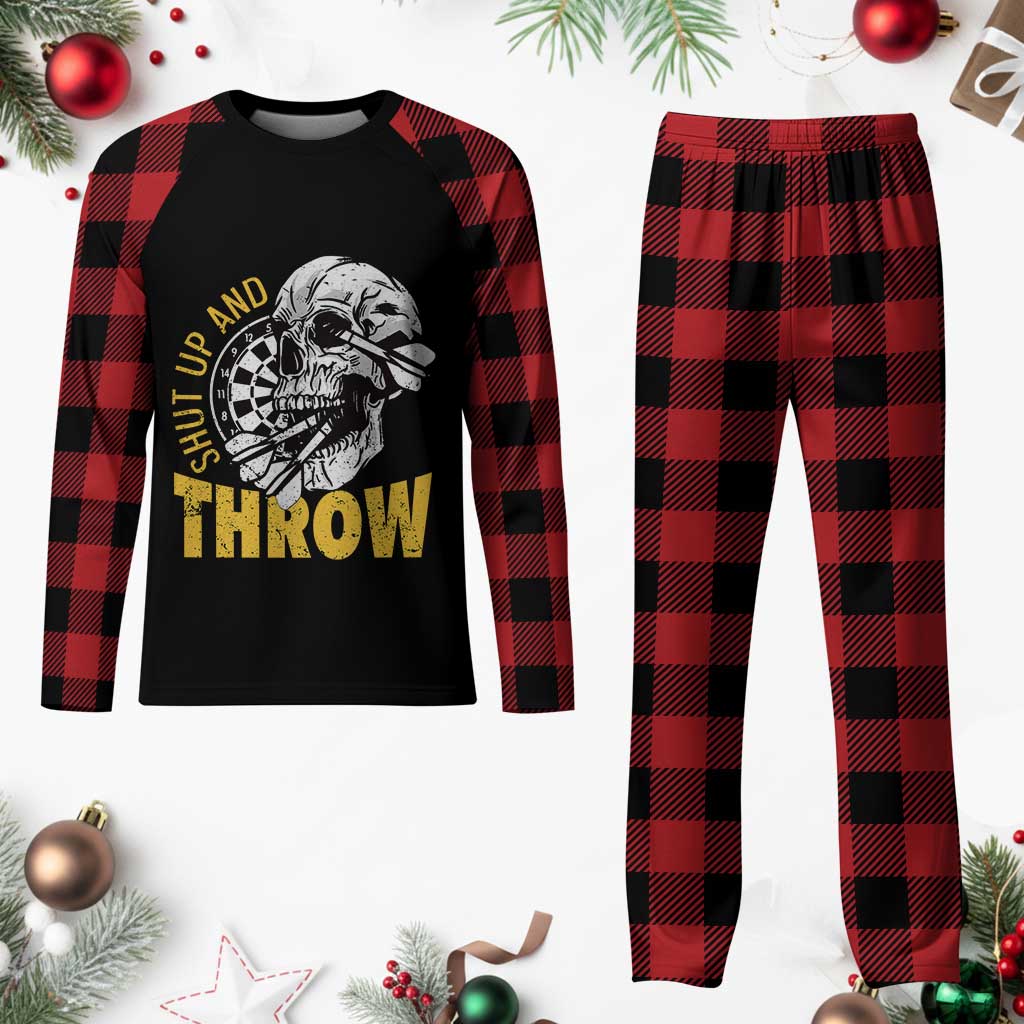 Funny Skeleton Darts Player Plaid Pajama Set I Suck At Darts - Wonder Print Shop