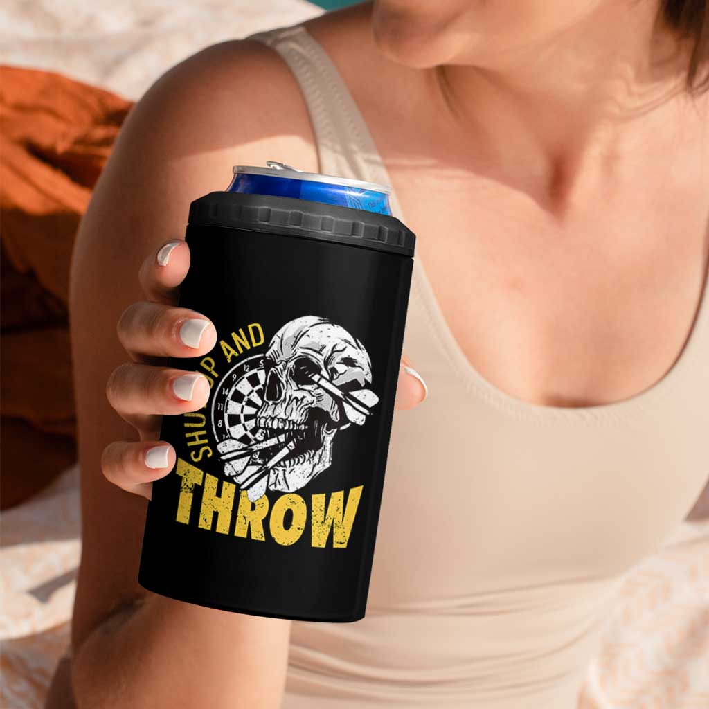 Funny Skeleton Darts Player 4 in 1 Can Cooler Tumbler I Suck At Darts - Wonder Print Shop