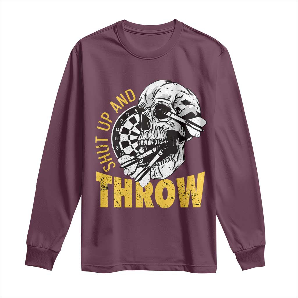 Funny Skeleton Darts Player Long Sleeve Shirt I Suck At Darts - Wonder Print Shop