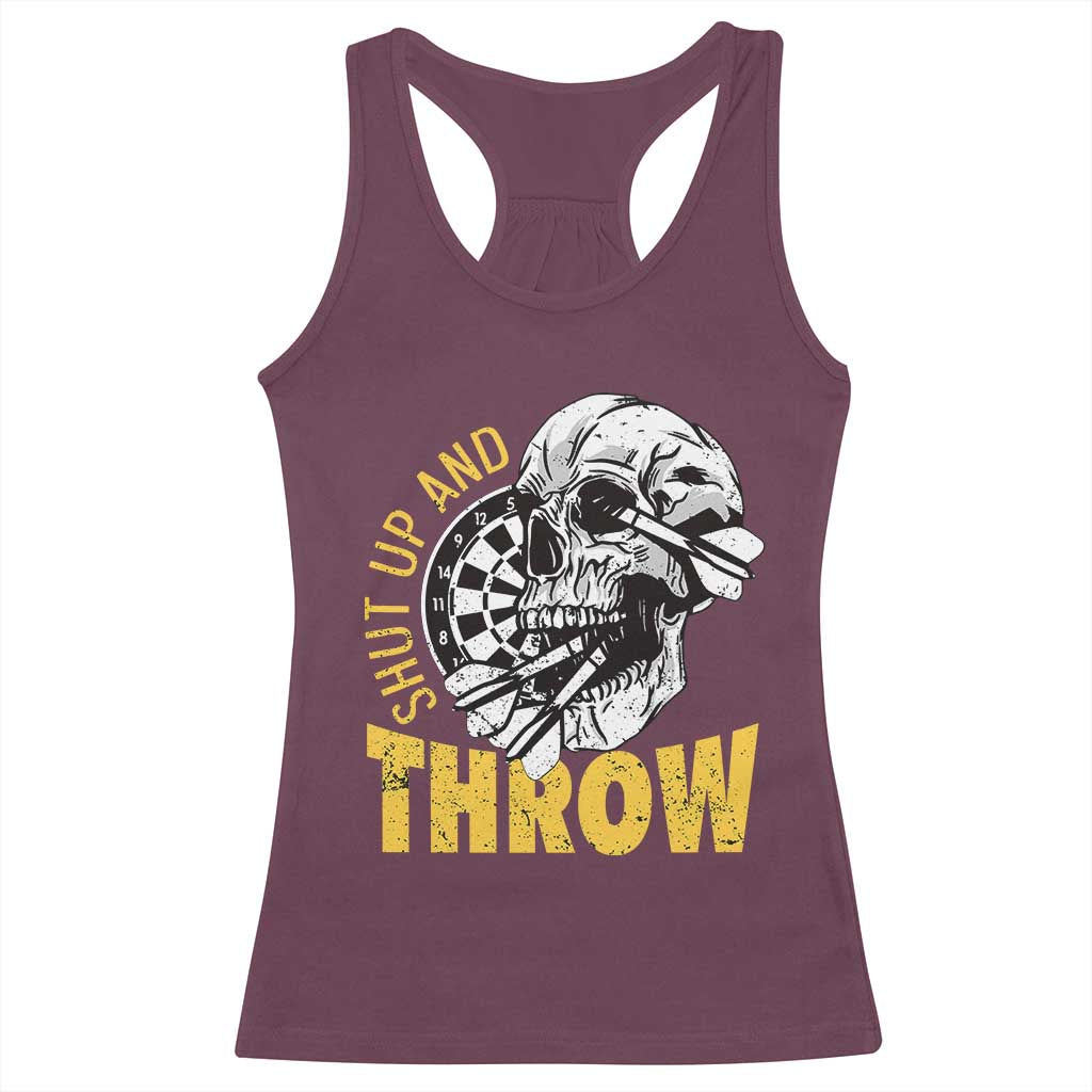 Funny Skeleton Darts Player Racerback Tank Top I Suck At Darts - Wonder Print Shop