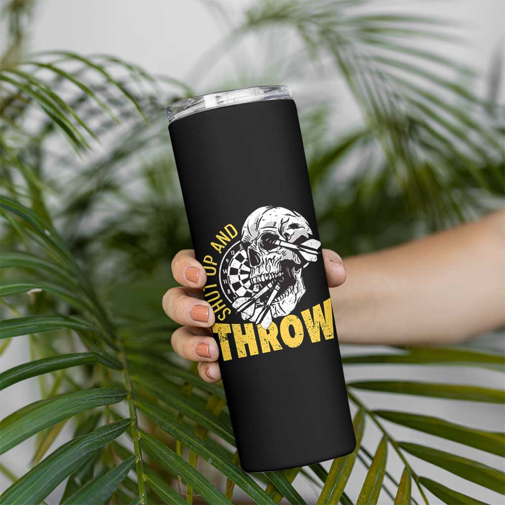 Funny Skeleton Darts Player Skinny Tumbler I Suck At Darts - Wonder Print Shop