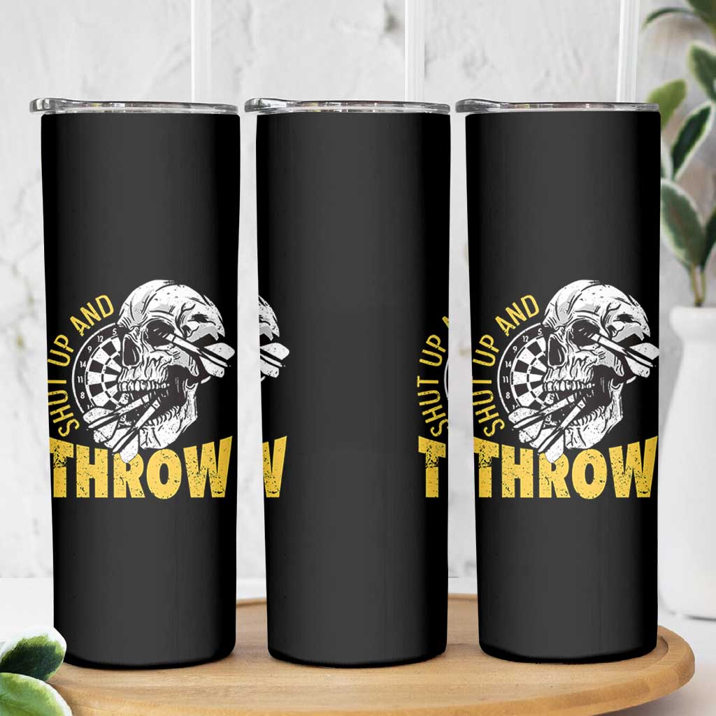 Funny Skeleton Darts Player Skinny Tumbler I Suck At Darts - Wonder Print Shop