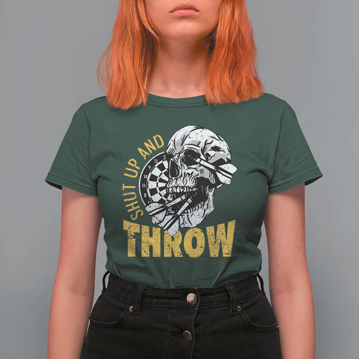 Funny Skeleton Darts Player T Shirt For Women I Suck At Darts - Wonder Print Shop