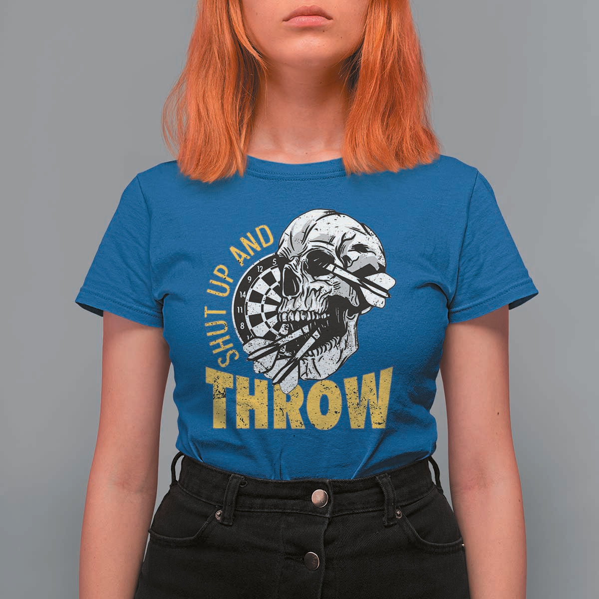 Funny Skeleton Darts Player T Shirt For Women I Suck At Darts - Wonder Print Shop