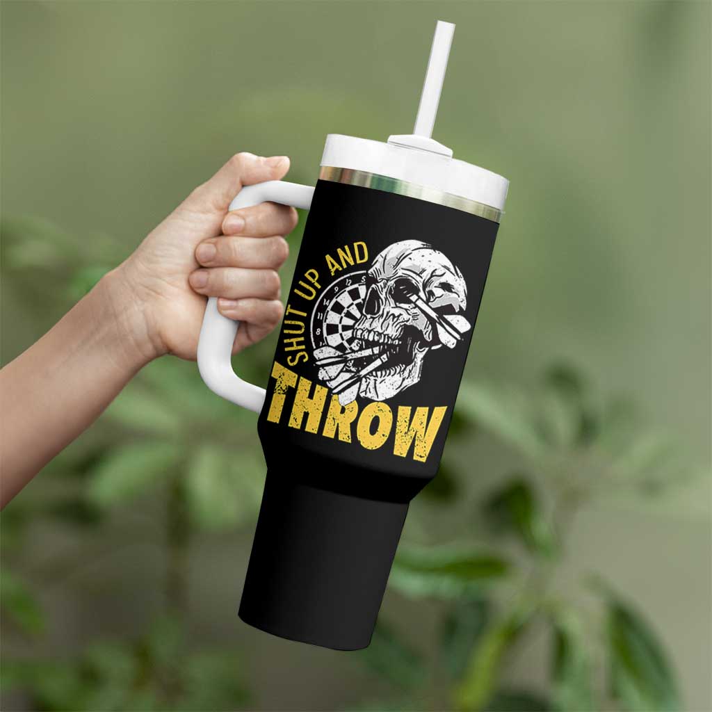 Funny Skeleton Darts Player Tumbler With Handle I Suck At Darts - Wonder Print Shop