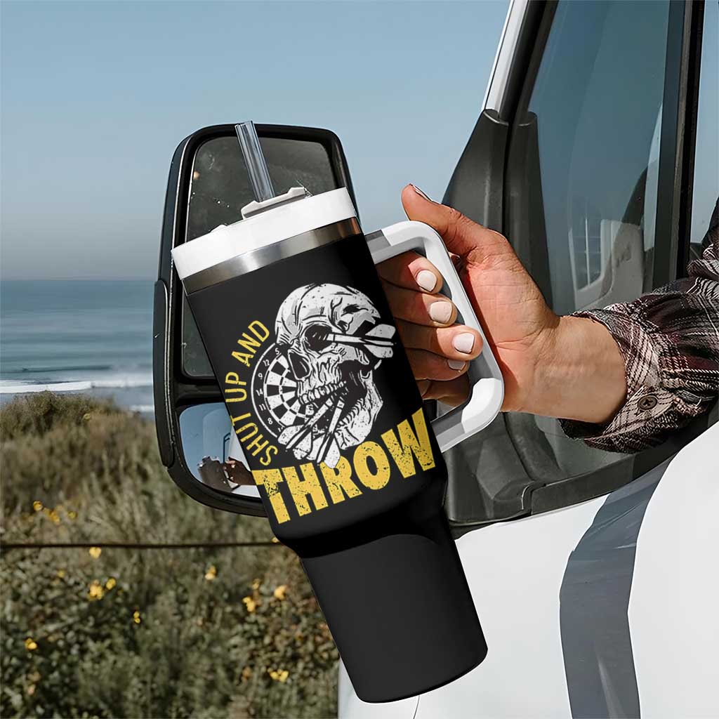 Funny Skeleton Darts Player Tumbler With Handle I Suck At Darts - Wonder Print Shop