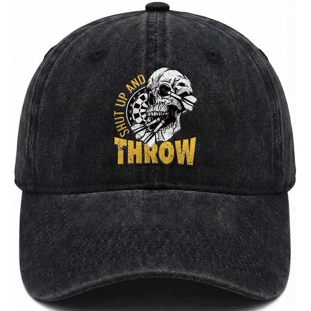 Funny Skeleton Darts Player Washed Cotton Baseball Cap I Suck At Darts