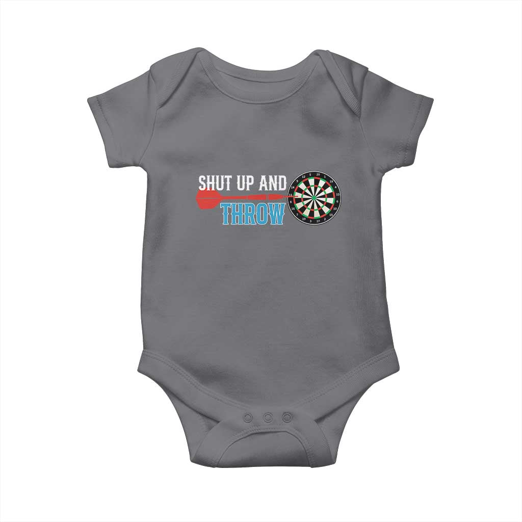 Shut Up And Throw Baby Onesie Funny Darts Player Gift - Wonder Print Shop