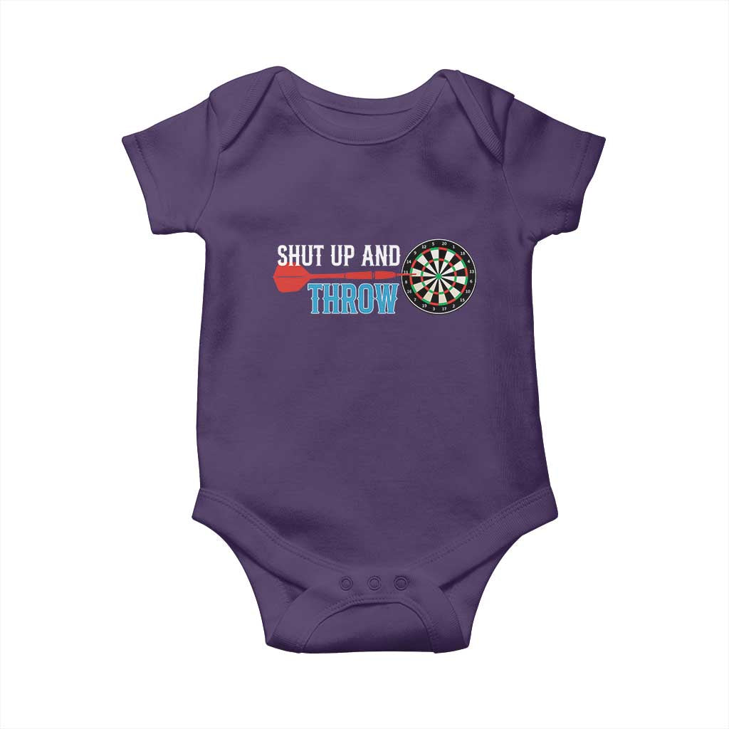 Shut Up And Throw Baby Onesie Funny Darts Player Gift - Wonder Print Shop