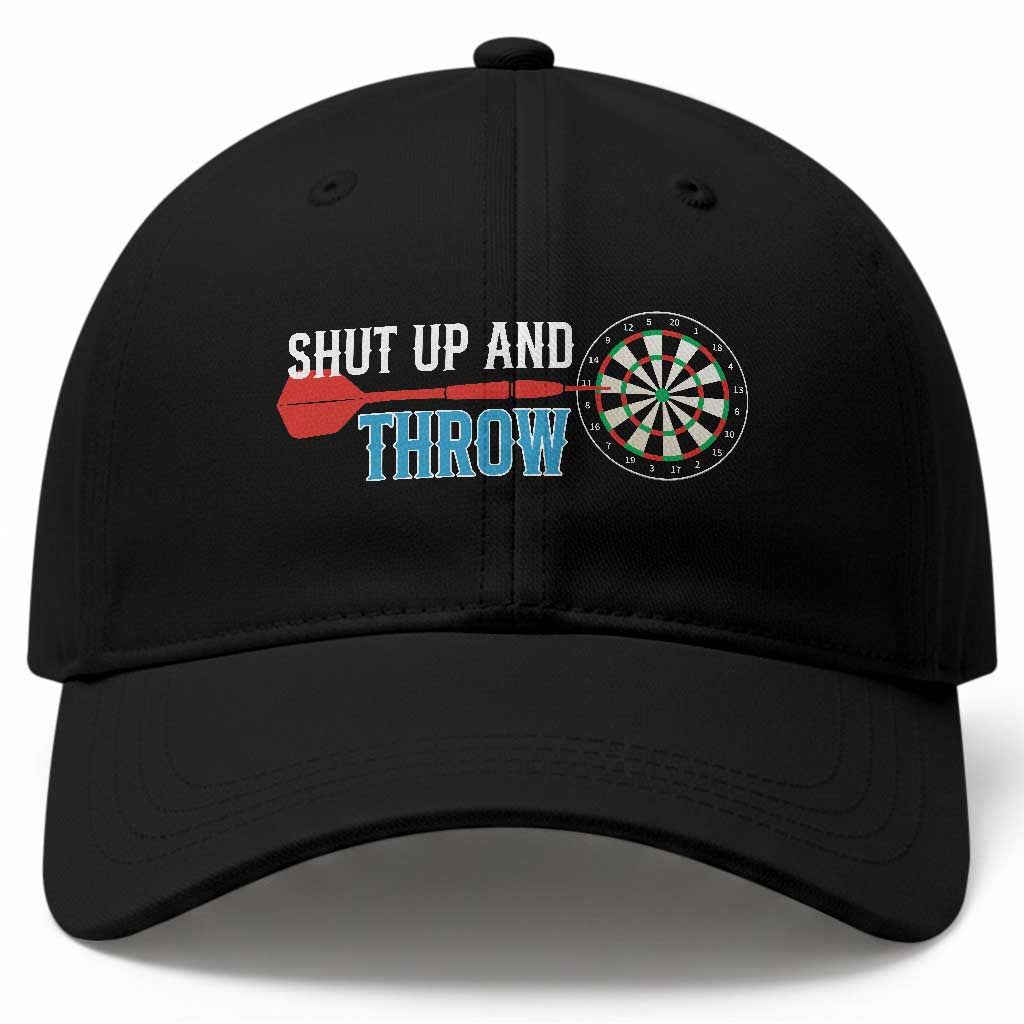 Shut Up And Throw Baseball Cap Funny Darts Player Gift