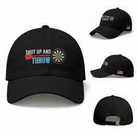 Shut Up And Throw Baseball Cap Funny Darts Player Gift