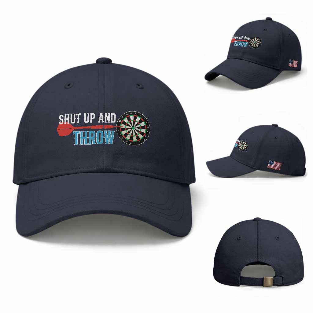 Shut Up And Throw Baseball Cap Funny Darts Player Gift