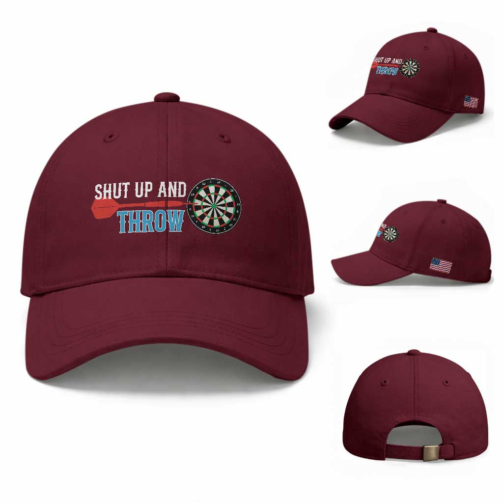 Shut Up And Throw Baseball Cap Funny Darts Player Gift
