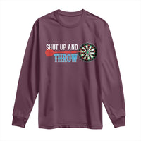 Shut Up And Throw Long Sleeve Shirt Funny Darts Player Gift - Wonder Print Shop