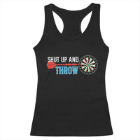 Shut Up And Throw Racerback Tank Top Funny Darts Player Gift - Wonder Print Shop