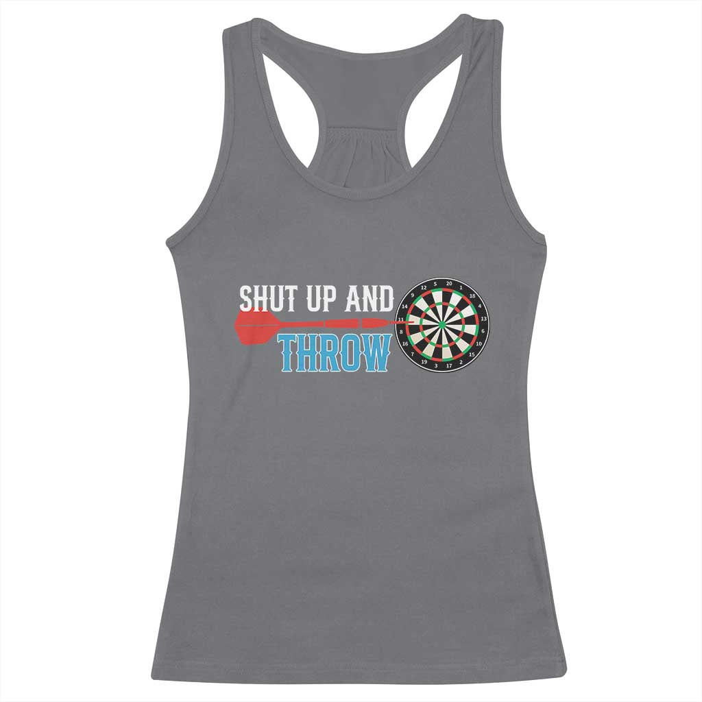 Shut Up And Throw Racerback Tank Top Funny Darts Player Gift - Wonder Print Shop