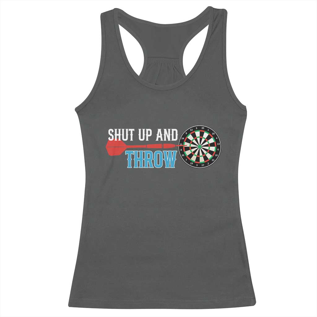 Shut Up And Throw Racerback Tank Top Funny Darts Player Gift - Wonder Print Shop
