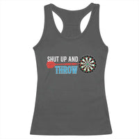 Shut Up And Throw Racerback Tank Top Funny Darts Player Gift - Wonder Print Shop