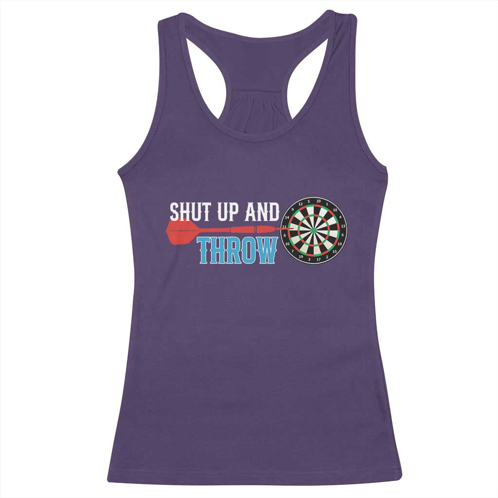Shut Up And Throw Racerback Tank Top Funny Darts Player Gift - Wonder Print Shop