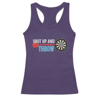 Shut Up And Throw Racerback Tank Top Funny Darts Player Gift - Wonder Print Shop