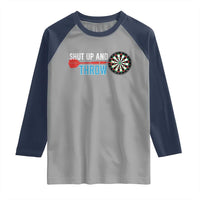 Shut Up And Throw Raglan Shirt Funny Darts Player Gift - Wonder Print Shop