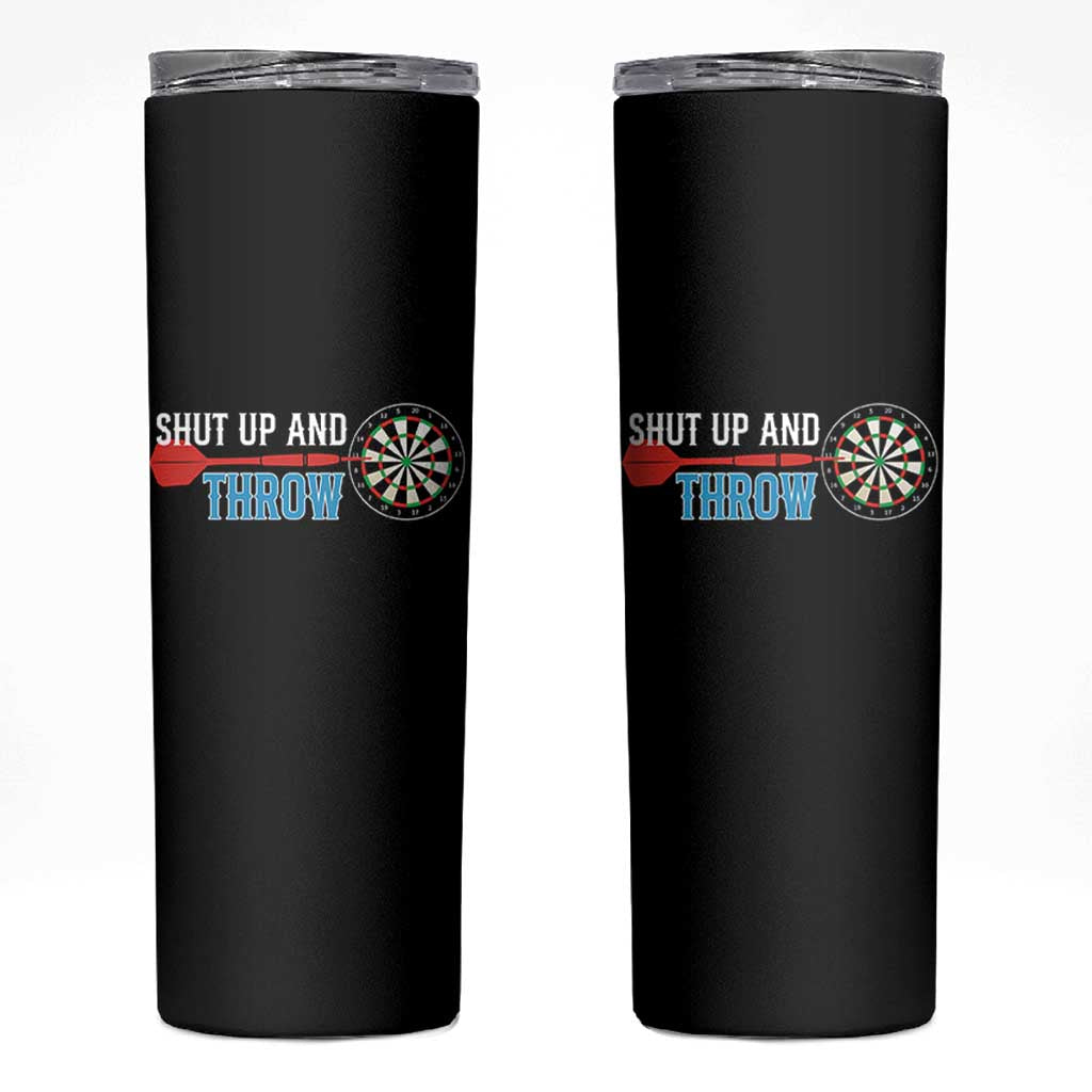 Shut Up And Throw Skinny Tumbler Funny Darts Player Gift - Wonder Print Shop