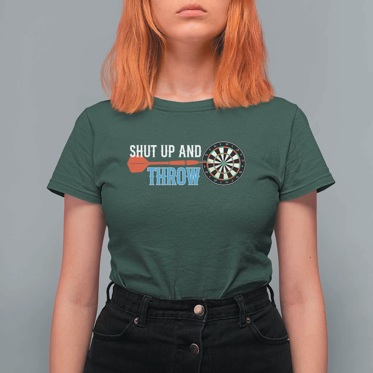 Shut Up And Throw T Shirt For Women Funny Darts Player Gift - Wonder Print Shop