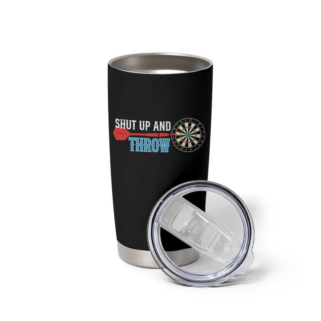 Shut Up And Throw Tumbler Cup Funny Darts Player Gift - Wonder Print Shop