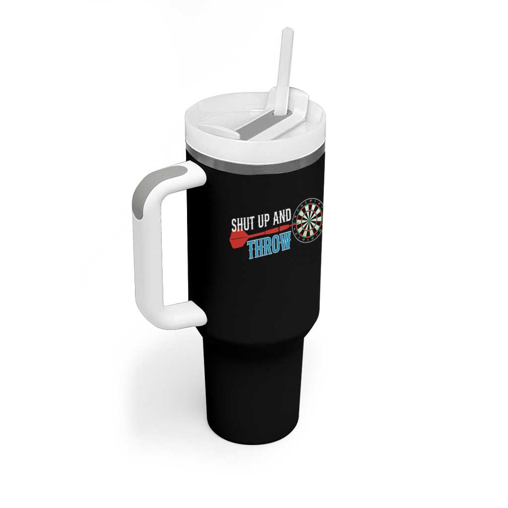 Shut Up And Throw Tumbler With Handle Funny Darts Player Gift - Wonder Print Shop