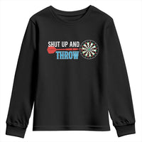 Shut Up And Throw Youth Sweatshirt Funny Darts Player Gift - Wonder Print Shop