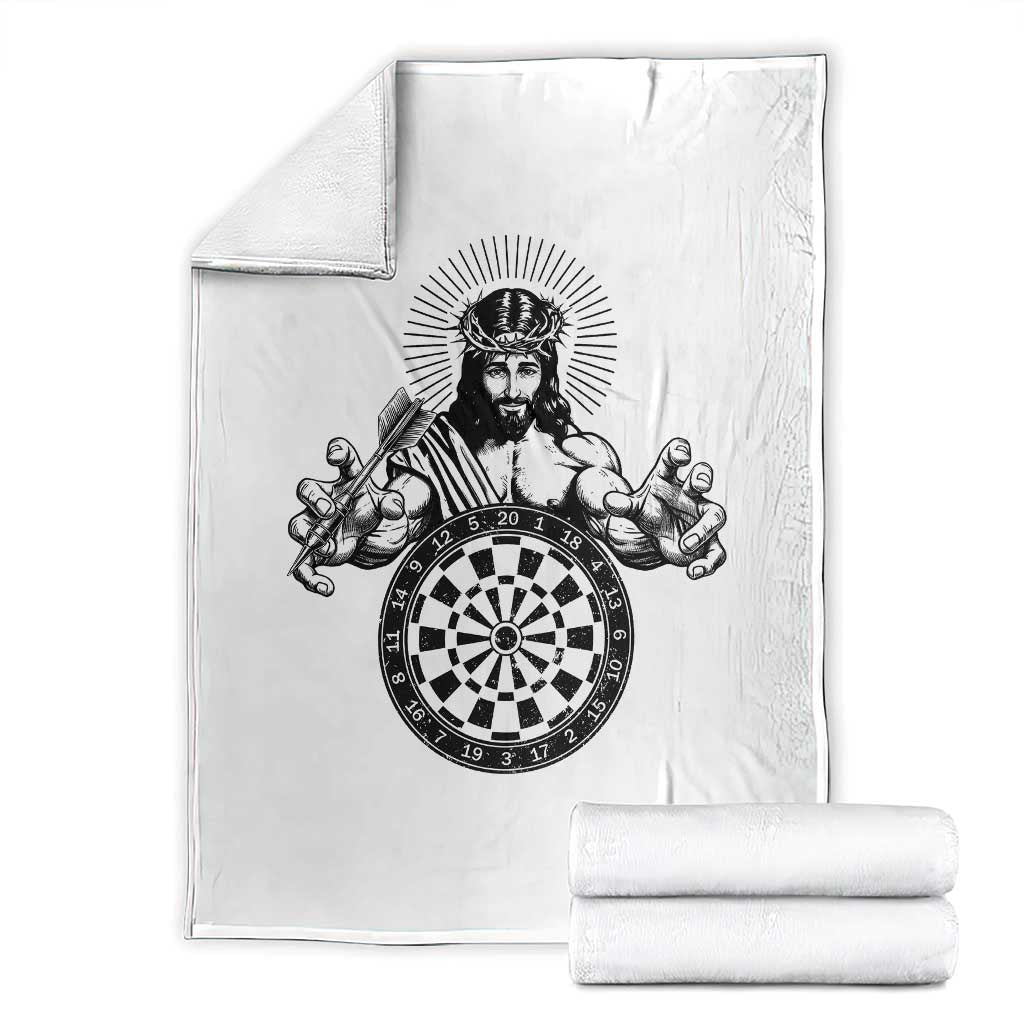Funny Christian Dartist Gift Throw Blanket Jesus Bullseye Shooter - Wonder Print Shop